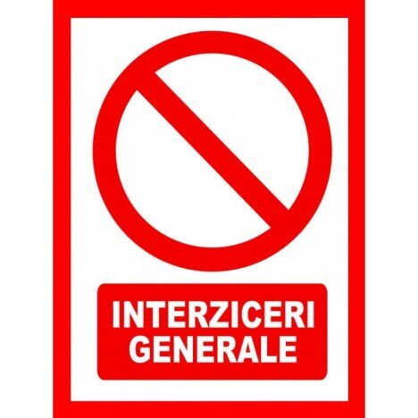 Placute pentru interziceri generale